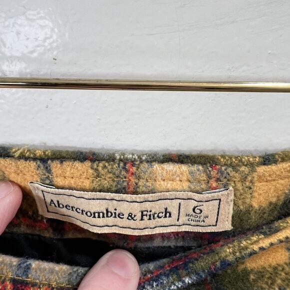 VTG Abercrombie & Fitch Women's Y2K Wool Plaid Skirt Size S 6 Clueless 90S Check - Picture 3 of 7